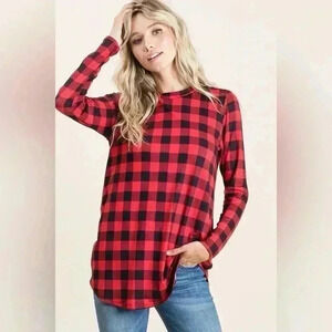 NWOT Red Buffalo Plaid Long Sleeve Top | size small